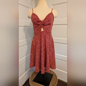 SHEIN Red Floral Mini Dress